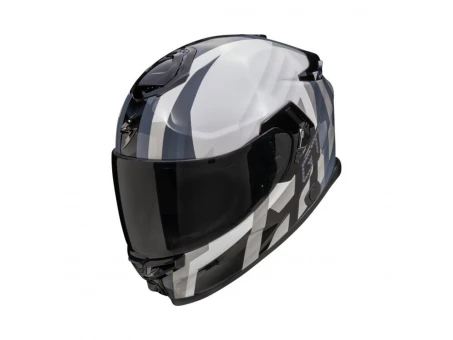 Cască moto integrală SCORPION EXO-GT SP Air Touradven - Alb perlat/Argintiu | 150-467-281