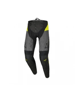Pantaloni motocross Macna Backyard1 - Negru/Gri/Galben Fluo