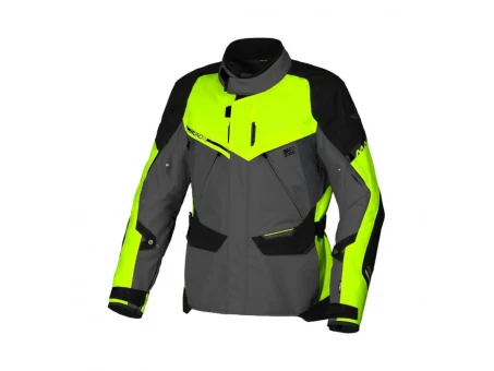Geaca textil impermeabila touring/adventure MACNA MUNDIAL - negru/gri/galben fluo