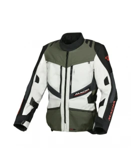 Geaca textil impermeabila touring/adventure MACNA DOMANE - Gri deschis,Verde