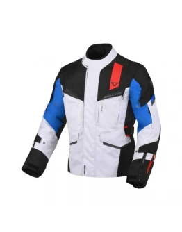 Geaca textil impermeabila touring MACNA ZASTRO - Negru,Gri deschis,Albastru