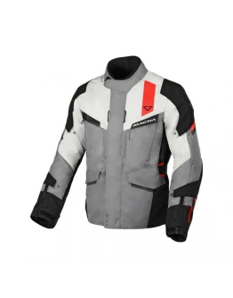 Geaca textil impermeabila touring MACNA ZASTRO - Gri deschis,Gri inchis,Negru