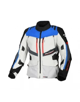 Geaca textil impermeabila dama touring/adventure MACNA DOMANE - Negru,Gri deschis,Albastru