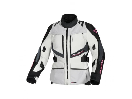 Geaca textil impermeabila dama touring/adventure MACNA DOMANE - Gri deschis/Negru
