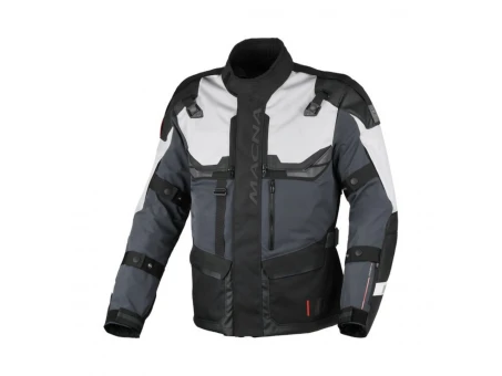 Geacă textil impermeabilă touring/adventure MACNA TOUROS - Negru/Gri | 1653343188