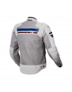 Geaca textil de vara MACNA FLUENT - gri/albastru/rosu