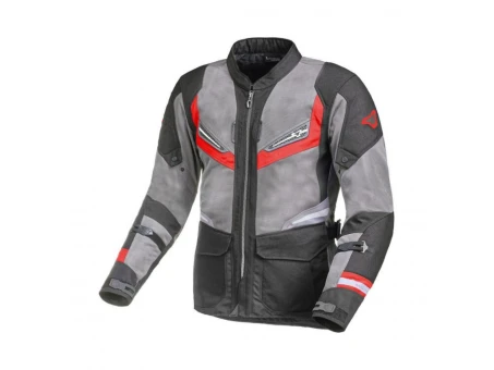 Geaca de vara touring MACNA AEROCON - Negru/Gri/Rosu
