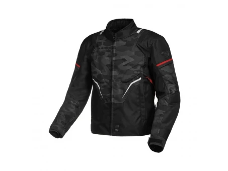 Geaca textil impermeabila MACNA ADEPT - Negru/Camo/Rosu