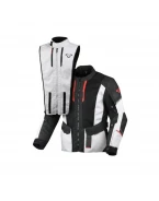 Geacă textil impermeabilă touring/adventure MACNA Air Hybrid 2.0 - Gri/Negru/Rosu | 1653621813