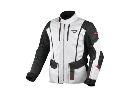 Geacă textil impermeabilă touring/adventure MACNA Air Hybrid 2.0 - Gri/Negru/Rosu | 1653621813