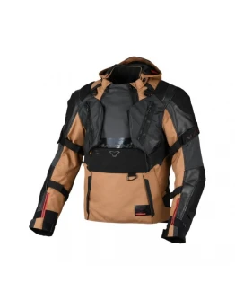 Geacă textil impermeabilă touring/adventure MACNA TRYTON - Maro/Negru