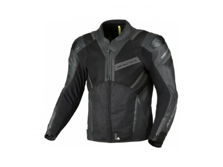 Geacă moto vară piele/textil MACNA Galvic - Negru | 1653683101