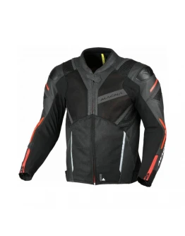 Geacă moto vară piele/textil MACNA Galvic - Negru/Rosu