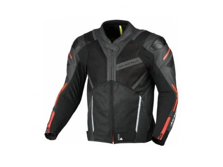 Geacă moto vară piele/textil MACNA Galvic - Negru/Rosu | 1653683130