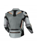 Geacă moto vară piele/textil MACNA Galvic - Gri/Negru/Portocaliu | 1653683810