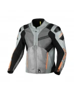 Geacă moto vară piele/textil MACNA Galvic - Gri/Negru/Portocaliu | 1653683810