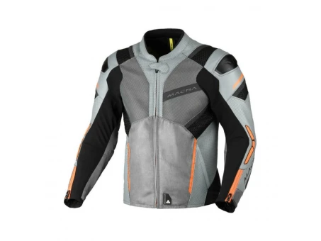 Geacă moto vară piele/textil MACNA Galvic - Gri/Negru/Portocaliu | 1653683810