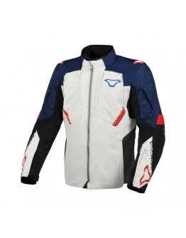 Geaca textil impemeabila touring/adventure MACNA NOTCH - Gri,Albastru,Rosu
