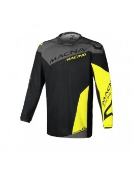 Tricou cross-enduro MACNA BACKYARD-1 - Negru,Gri,Galben fluo