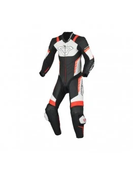 Combinezon piele Copii1 piesa MACNA VARSHALL JUNIOR - Negru/Alb/Rosu