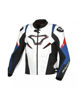 Geaca de piele sport/touring MACNA POINTER -alb,Negru