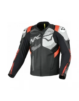 Geacă moto sport din piele MACNA Ignite - Negru/Rosu/Alb	