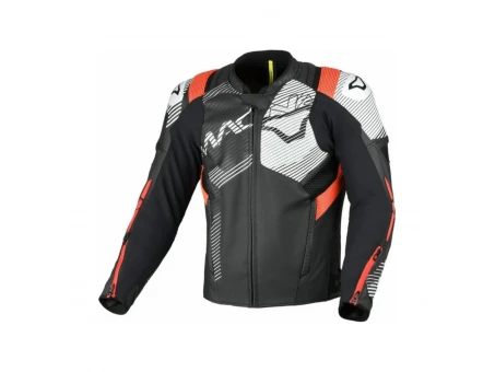 Geacă moto sport din piele MACNA Ignite - Negru/Rosu/Alb | 1667588132
