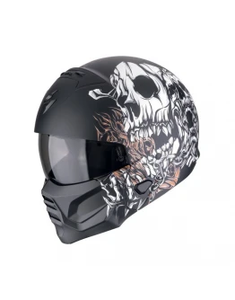 Cască moto SCORPION EXO-Combat II GENESIS - Negru mat/Alb/Auriu