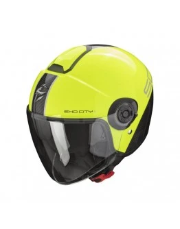 Casca open face/jet SCORPION EXO CITY II CARBO - Galben fluo,Negru