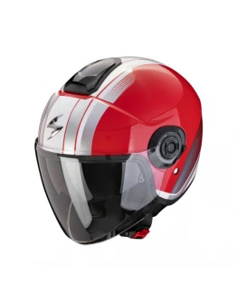 Casca open face/jet SCORPION EXO CITY II VEL - Alb/Rosu
