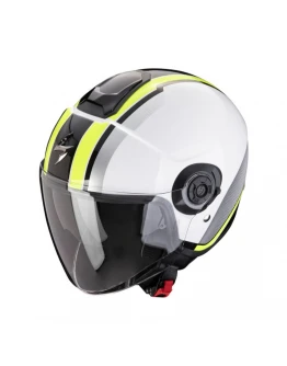 Casca open face/jet SCORPION EXO CITY II VEL - Alb/Galben fluo
