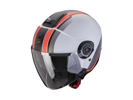 Casca open face/jet SCORPION EXO CITY II VEL - Gri mat/Rosu | 183-460-318