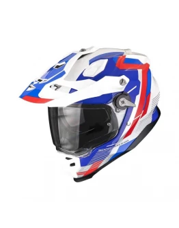 Cască adventure Scorpion EXO ADF-9000 Air - Alb/Albastru/Rosu
