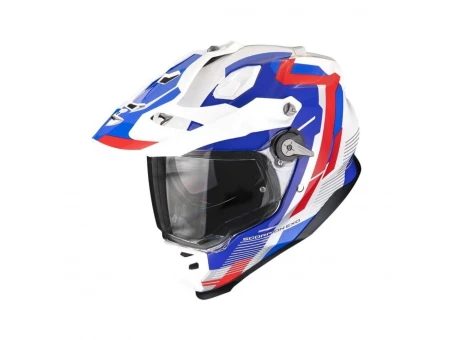 Cască adventure Scorpion EXO ADF-9000 Air - Alb/Albastru/Rosu | 184-514-236
