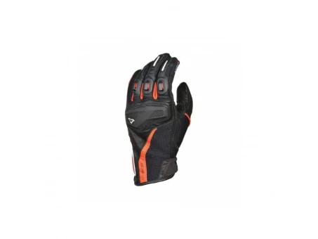 Manusi de piele vara MACNA OZONE -Negru/Rosu fluo