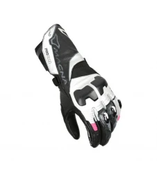 Manusi femei de piele sport MACNA PROTEGO - Negru/Alb/Roz