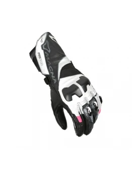 Manusi femei de piele sport MACNA PROTEGO - Negru/Alb/Roz