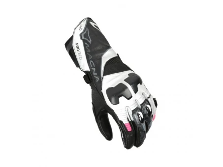 Manusi femei de piele sport MACNA PROTEGO - Negru/Alb/Roz | 1906287126