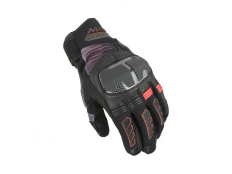 Mănuși moto de vară din piele MACNA RIME 2.0 - Negru/Rosu | 1906334130