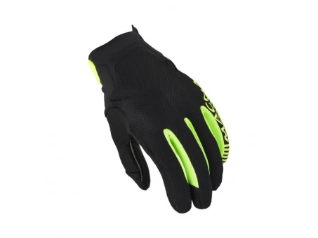 Manusi Moto din Piele MACNA OBTAIN LEATHER - Negru/Galben fluo | 1906364170