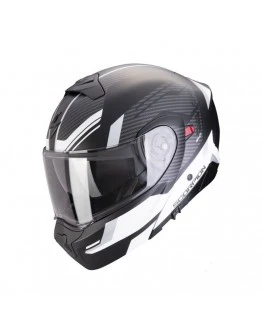 Casca moto flip-up SCORPION EXO 930 EVO SIKON -  alb,Argintiu mat