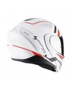 Cască flip-up Scorpion EXO-930 EVO - Alb mat/Negru/Rosu | 194-501-292