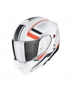 Cască flip-up Scorpion EXO-930 EVO - Alb mat/Negru/Rosu | 194-501-292