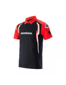 Tricou polo Alpinestars Honda - Negru/Alb/Rosu