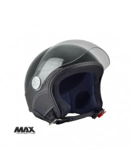 Casca open face (demi-jet) Max Helmets model DJ06 LS Vision (V2B) - Negru lucios (002) - 100% MADE IN ITALY