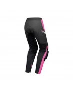 Pantaloni moto femei piele Racing Ixon vara Vortex 3 LS - Negru/Roz/Alb | 2002020041057