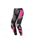 Pantaloni moto femei piele Racing Ixon vara Vortex 3 LS - Negru/Roz/Alb | 2002020041057