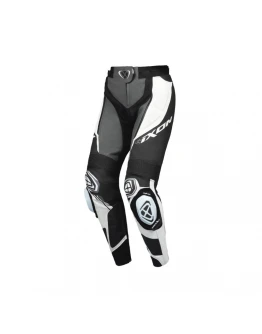 Pantaloni motofemei piele Racing Ixon vara Vortex 3 LS - Negru/Gri/Alb