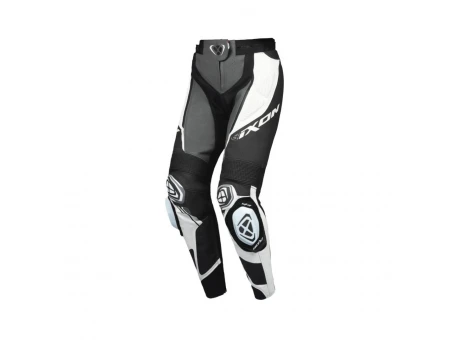 Pantaloni motofemei piele Racing Ixon vara Vortex 3 LS - Negru/Gri/Alb | 2002020041124