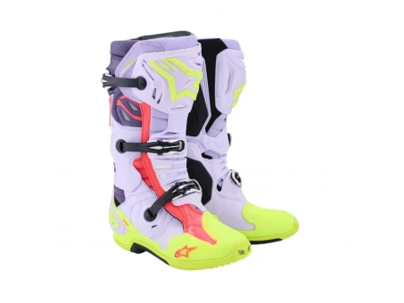Cizme cross-enduro Alpinestars Tech 10 Supervented - Mov/Galben fluo/Roz | 2010520/3150